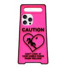 For iPhone 15 Pro Max Warning Signs Noctilucent Silicone Phone Case(Red) - 1