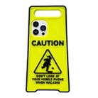 For iPhone 13 Pro Warning Signs Noctilucent Silicone Phone Case(Yellow) - 1