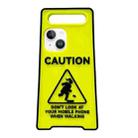 For iPhone 13 Warning Signs Noctilucent Silicone Phone Case(Yellow) - 1