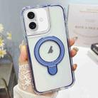 For iPhone 16 Plus Translucent 3 in 1 Holder MagSafe Phone Case(Sierra Blue) - 1