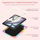 For iPad Air 11 2024 Kickstand PC Hybrid Silicone Tablet Case with Strap(Colorful Rose Gold) - 3