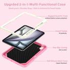 For iPad Air 11 2024 Kickstand PC Hybrid Silicone Tablet Case with Strap(Beige Pink) - 3