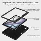 For iPad Air 11 2024 Kickstand PC Hybrid Silicone Tablet Case with Strap(Black) - 3