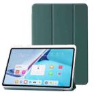 For Huawei Matepad SE 11 2024 Clear Acrylic 3-Fold Leather Tablet Case(Dark Green) - 1