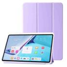 For Huawei Matepad SE 11 2024 Clear Acrylic 3-Fold Leather Tablet Case(Purple) - 1