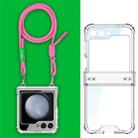 For Samsung Galaxy Z Flip5 GKK Airbag Hinge Full Coverage Phone Case with Crossbody Rope(Pink) - 1