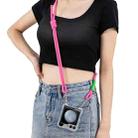 For Samsung Galaxy Z Flip5 GKK Airbag Hinge Full Coverage Phone Case with Crossbody Rope(Pink) - 2