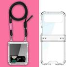 For Samsung Galaxy Z Flip4 GKK Airbag Hinge Full Coverage Phone Case with Crossbody Rope(Black) - 1