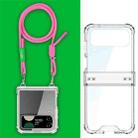 For Samsung Galaxy Z Flip3 GKK Airbag Hinge Full Coverage Phone Case with Crossbody Rope(Pink) - 1