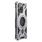 For iPhone 15 Pro Aluminum Alloy Borderless MagSafe Rotating Holder Phone Case(Silver) - 1