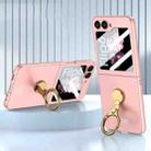 For Samsung Galaxy Z Flip6 GKK Integrated Ultra-thin Triaxial Ring Holder PC Phone Case(Pink) - 1