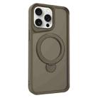 For iPhone 15 Pro Invisible Fulcrum Holder MagSafe Phone Case(Coffee) - 1