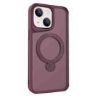 For iPhone 14 / 13 Invisible Fulcrum Holder MagSafe Phone Case(Wine Red) - 1