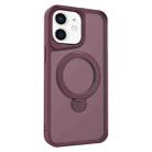 For iPhone 12 / 12 Pro Invisible Fulcrum Holder MagSafe Phone Case(Wine Red) - 1