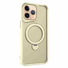 For iPhone 11 Pro Invisible Fulcrum Holder MagSafe Phone Case(Beige) - 1