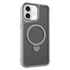 For iPhone 16 Plus Invisible Fulcrum Holder MagSafe Phone Case(Grey) - 1