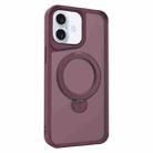 For iPhone 16 Plus Invisible Fulcrum Holder MagSafe Phone Case(Wine Red) - 1