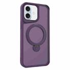 For iPhone 16 Plus Invisible Fulcrum Holder MagSafe Phone Case(Dark Purple) - 1