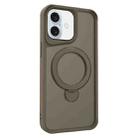 For iPhone 16 Plus Invisible Fulcrum Holder MagSafe Phone Case(Coffee) - 1