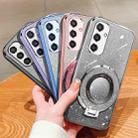 For Samsung Galaxy S24+ 5G Plated Gradient Glitter Round Holder TPU Phone Case(Silver) - 2