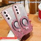 For Samsung Galaxy S24+ 5G Plated Gradient Glitter Round Holder TPU Phone Case(Silver) - 3