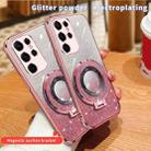 For Samsung Galaxy S23 Ultra 5G Plated Gradient Glitter Round Holder TPU Phone Case(Silver) - 3