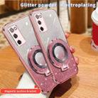 For Samsung Galaxy S20 FE Plated Gradient Glitter Round Holder TPU Phone Case(Sierra Blue) - 3