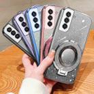 For Samsung Galaxy S21 FE 5G Plated Gradient Glitter Round Holder TPU Phone Case(Silver) - 2