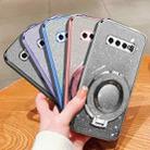 For Samsung Galaxy S10+ Plated Gradient Glitter Round Holder TPU Phone Case(Black) - 2