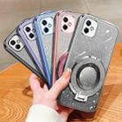 For Samsung Galaxy A05 Plated Gradient Glitter Round Holder TPU Phone Case(Silver) - 2
