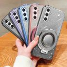 For Samsung Galaxy A34 5G Plated Gradient Glitter Round Holder TPU Phone Case(Silver) - 2