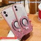 For Samsung Galaxy A04e Plated Gradient Glitter Round Holder TPU Phone Case(Silver) - 3