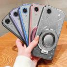 For Samsung Galaxy A03 Core Plated Gradient Glitter Round Holder TPU Phone Case(Black) - 2