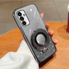 For Samsung Galaxy A13 5G / A04s Plated Gradient Glitter Round Holder TPU Phone Case(Black) - 1