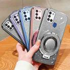 For Samsung Galaxy A21s Plated Gradient Glitter Round Holder TPU Phone Case(Silver) - 2