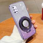 For Samsung Galaxy A51 4G Plated Gradient Glitter Round Holder TPU Phone Case(Purple) - 1