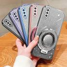 For Samsung Galaxy A70 Plated Gradient Glitter Round Holder TPU Phone Case(Silver) - 2