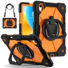 For Huawei Matepad 11.5 2023 Contrast Color Robot Silicone Hybrid PC Tablet Case(Black Orange) - 1