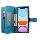 For iPhone 11 Nine Card-slot Zipper Wallet Bag Leather Phone Case(Blue) - 3