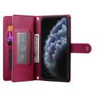 For iPhone 11 Pro Nine Card-slot Zipper Wallet Bag Leather Phone Case(Red) - 3