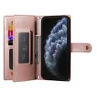 For iPhone 11 Pro Nine Card-slot Zipper Wallet Bag Leather Phone Case(Pink) - 3