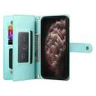 For iPhone 11 Pro Max Nine Card-slot Zipper Wallet Bag Leather Phone Case(Mint Green) - 3