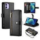 For iPhone 12 mini Nine Card-slot Zipper Wallet Bag Leather Phone Case(Black) - 1