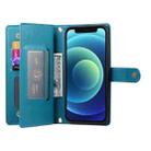 For iPhone 12 mini Nine Card-slot Zipper Wallet Bag Leather Phone Case(Blue) - 3