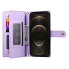 For iPhone 12 Pro Max Nine Card-slot Zipper Wallet Bag Leather Phone Case(Purple) - 3