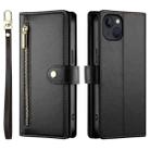 For iPhone 13 Nine Card-slot Zipper Wallet Bag Leather Phone Case(Black) - 2