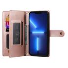 For iPhone 13 Pro Max Nine Card-slot Zipper Wallet Bag Leather Phone Case(Pink) - 3