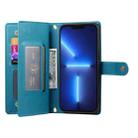 For iPhone 13 Pro Max Nine Card-slot Zipper Wallet Bag Leather Phone Case(Blue) - 3