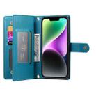 For iPhone 14 Nine Card-slot Zipper Wallet Bag Leather Phone Case(Blue) - 3