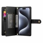 For iPhone 15 Pro Nine Card-slot Zipper Wallet Bag Leather Phone Case(Black) - 3